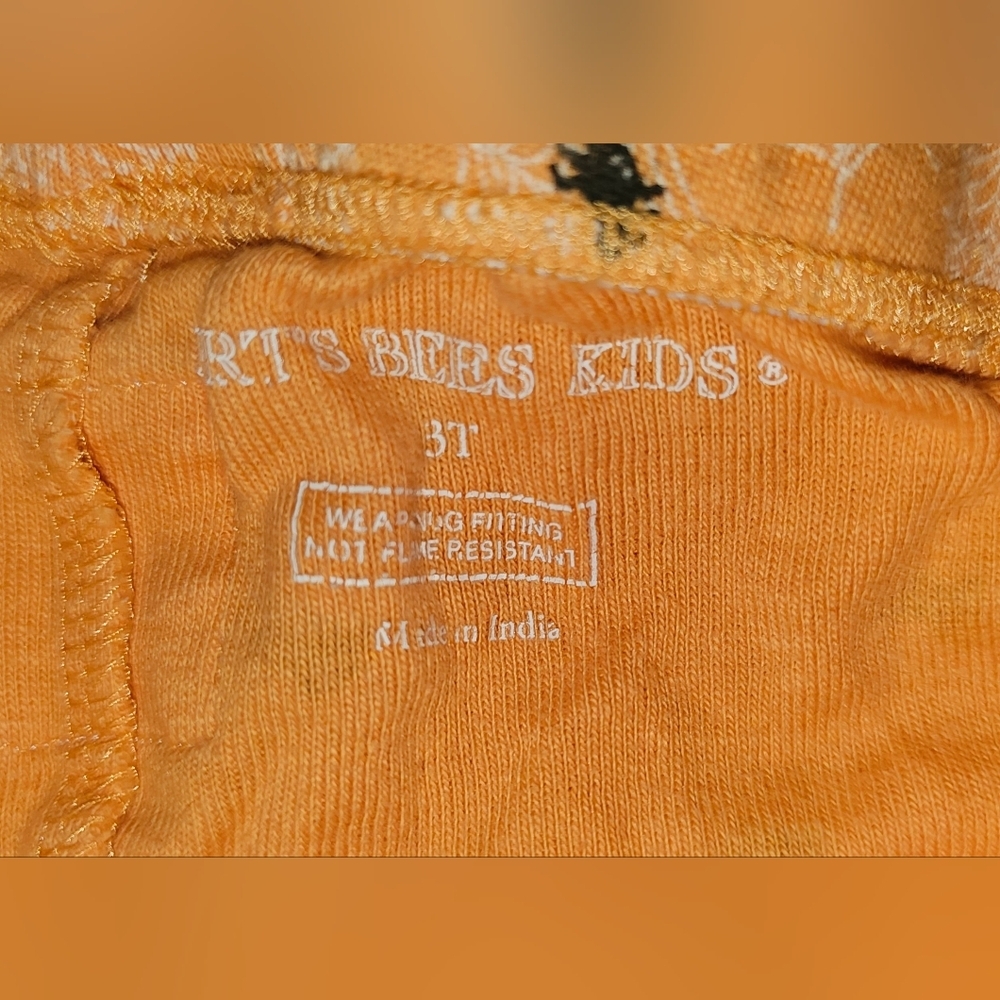Burt’s Bees Kids Halloween Spider Pajamas Orange Black Organic Cotton Sz 3T - Picture 15 of 15